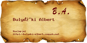Bulyáki Albert névjegykártya